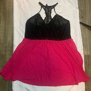 Torrid black and pink fun and flirty babydoll Lingerie size 4X